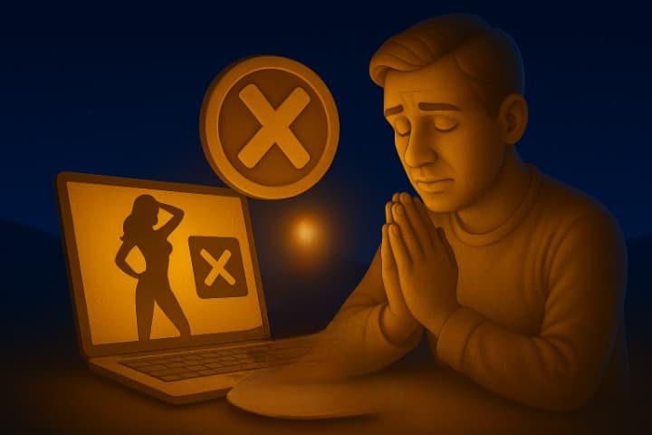 A person is praying for his sins