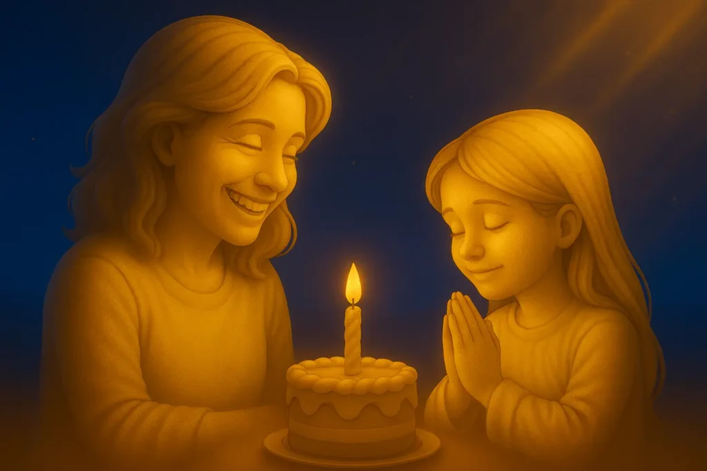 Daughter is praying For her Birthday
